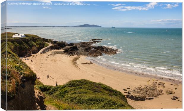 Overlooking Church Bay Anglesey Coast Canvas Print by Pearl Bucknall