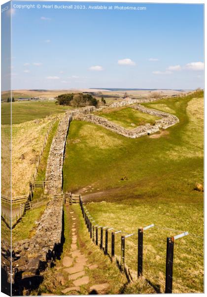 Hadrians Wall and Pennine Way Walking Trail Canvas Print by Pearl Bucknall