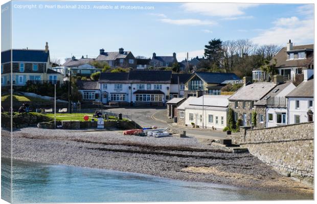 Moelfre Beach Anglesey Canvas Print by Pearl Bucknall