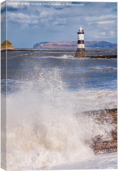 Penmon Point Lighthouse Anglesey Coast Canvas Print by Pearl Bucknall