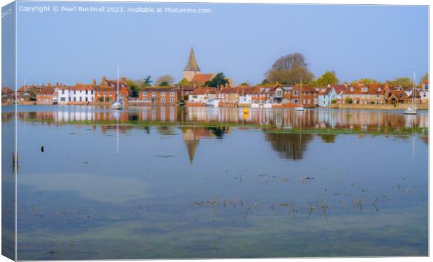 Bosham Reflections in Chichester Harbour Canvas Print by Pearl Bucknall