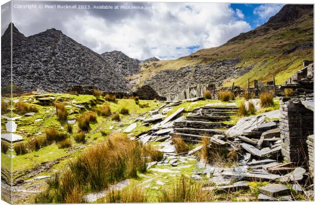 Rhosydd Slate Quarry Cwmorthin Snowdonia  Canvas Print by Pearl Bucknall