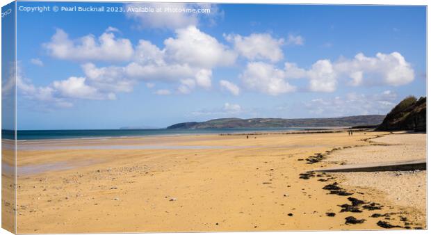 Quiet Anglesey Beach Wales Coast Pano Canvas Print by Pearl Bucknall