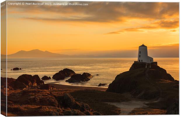 Ynys Llanddwyn Island Sunset Anglesey Coast Canvas Print by Pearl Bucknall