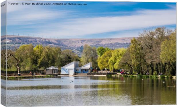 Cwmbran Boating Lake Wales Canvas Print by Pearl Bucknall