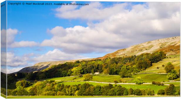 English Countryside Swaledale Yorkshire Dales Pano Canvas Print by Pearl Bucknall