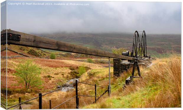 The Rustic Charm of Cwm Ciprwth Copper Mine Canvas Print by Pearl Bucknall