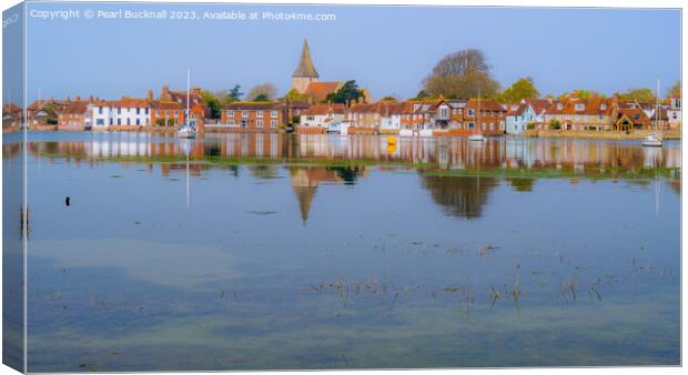 Bosham Reflections in Chichester Harbour Pano Canvas Print by Pearl Bucknall