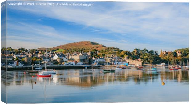 Harbour on Conwy River Wales Coast Canvas Print by Pearl Bucknall