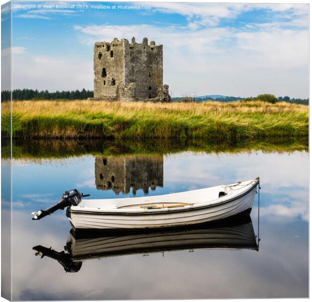 Threave Castle Across River Dee Dumfries and Gallo Canvas Print by Pearl Bucknall