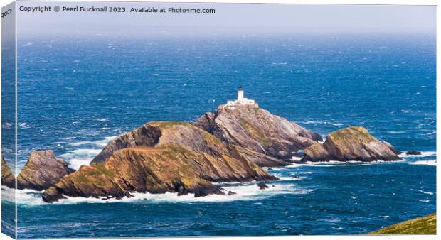 Muckle Flugga Lighthouse on Shetland Isles pano Canvas Print by Pearl Bucknall