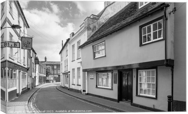 Oldest House in Harwich Essex Black and White Canvas Print by Pearl Bucknall