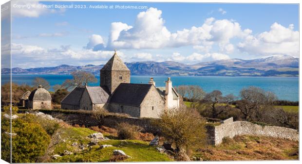 Penmon Priory Anglesey Panorama Canvas Print by Pearl Bucknall