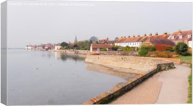 Shore Path to Bosham Village West Sussex panorama Canvas Print by Pearl Bucknall