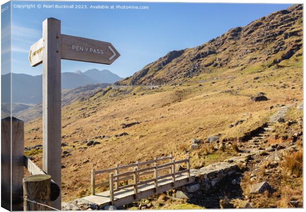 The Way to Pen-y-Pass in Snowdonia Canvas Print by Pearl Bucknall