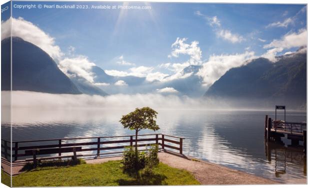 Tranquillity on Hallstattersee Lake Austria Canvas Print by Pearl Bucknall