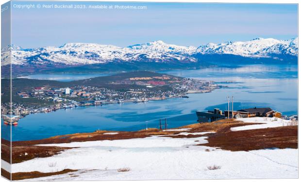 Tromso from Mount Storsteinen Norway Canvas Print by Pearl Bucknall