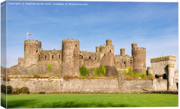 Conwy Castle in North Wales Canvas Print by Pearl Bucknall