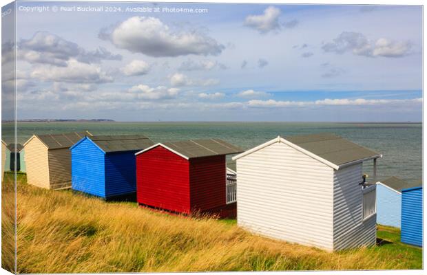 Whitstable Beach Huts in Kent Canvas Print by Pearl Bucknall