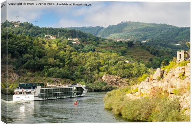 Douro River Cruise ship Portugal Canvas Print by Pearl Bucknall