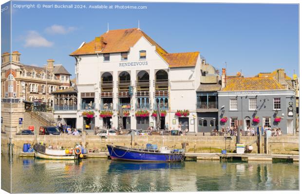 Custom House Quay Weymouth Harbour Dorset Canvas Print by Pearl Bucknall