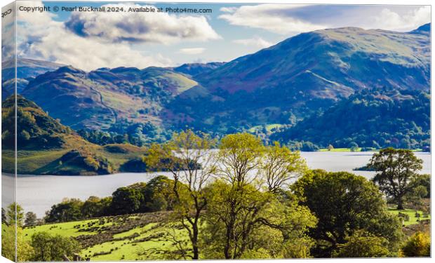 Ullswater View Lake District Cumbria Canvas Print by Pearl Bucknall