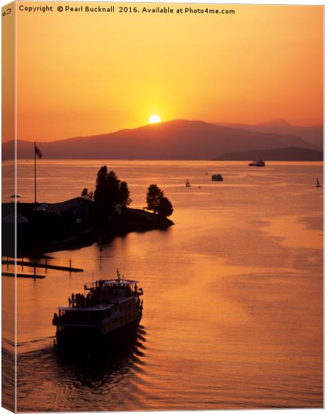 Sunset Cruise Vancouver Canvas Print by Pearl Bucknall