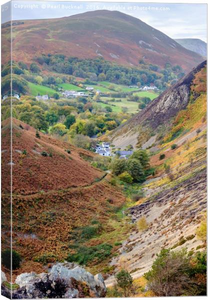 Sychnant Pass in autumn Canvas Print by Pearl Bucknall