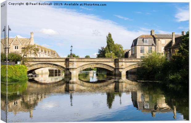River Welland in Stamford Canvas Print by Pearl Bucknall
