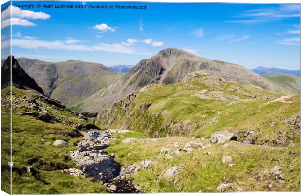 Piers Gill and Great Gable Lake District Canvas Print by Pearl Bucknall