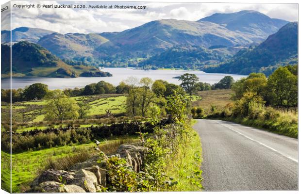 Road to Ullswater in Lake District Canvas Print by Pearl Bucknall
