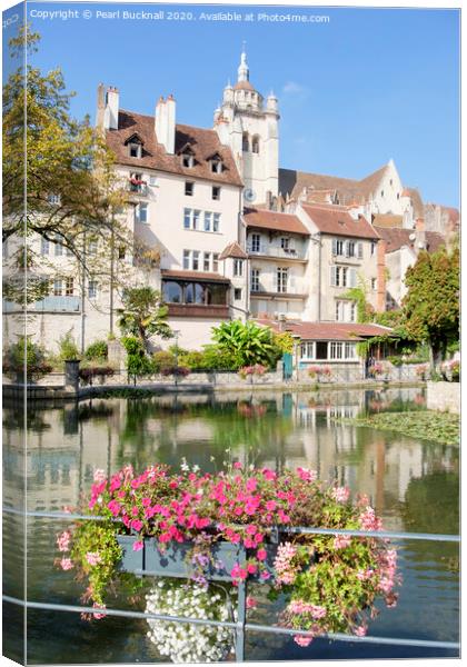 Canal des Tanneurs Dole France Canvas Print by Pearl Bucknall