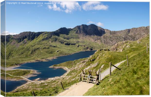 Pyg Track Route in Snowdon Horseshoe Canvas Print by Pearl Bucknall