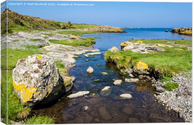 Secluded Cove Anglesey Canvas Print by Pearl Bucknall