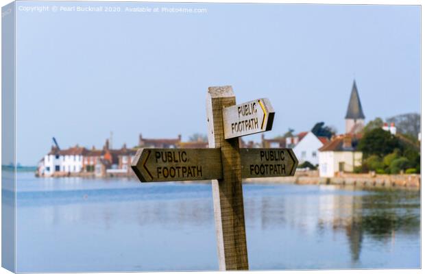 Footpath around Bosham Creek  Canvas Print by Pearl Bucknall