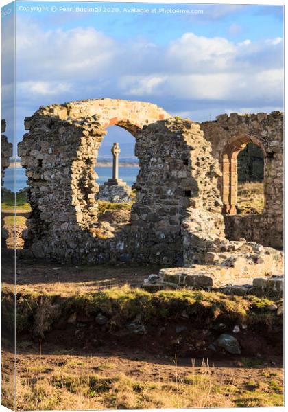 St Dwynwen's Church Llanddwyn Island Anglesey Canvas Print by Pearl Bucknall