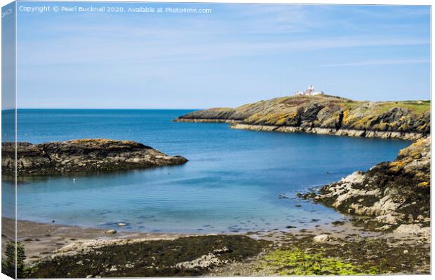 Calm in Porth Eilian Anglesey Canvas Print by Pearl Bucknall