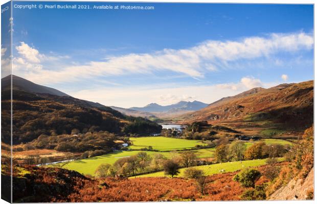 Dyffryn Mymbyr View Snowdonia Canvas Print by Pearl Bucknall