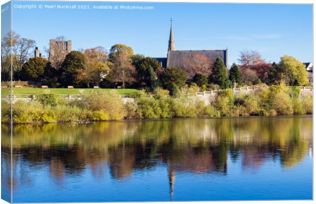 Kelso Reflections in the Tweed Scotland Canvas Print by Pearl Bucknall