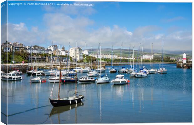 Port St Mary Harbour Isle of Man Canvas Print by Pearl Bucknall