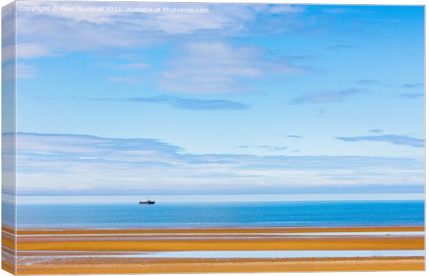 Sea sand and big sky on Anglesey coast Canvas Print by Pearl Bucknall