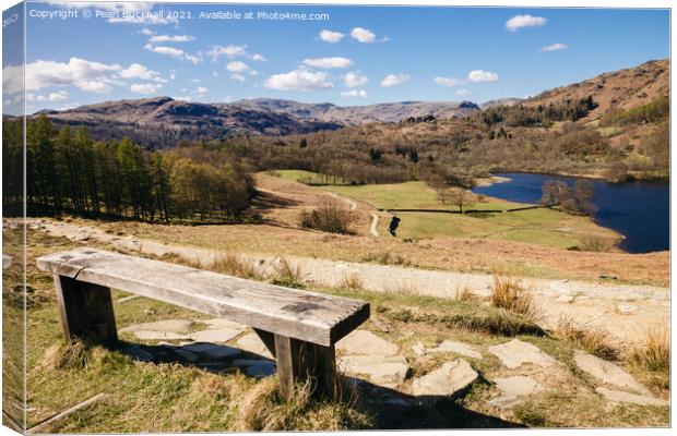 Overlooking Rydal Water in Lake District Canvas Print by Pearl Bucknall