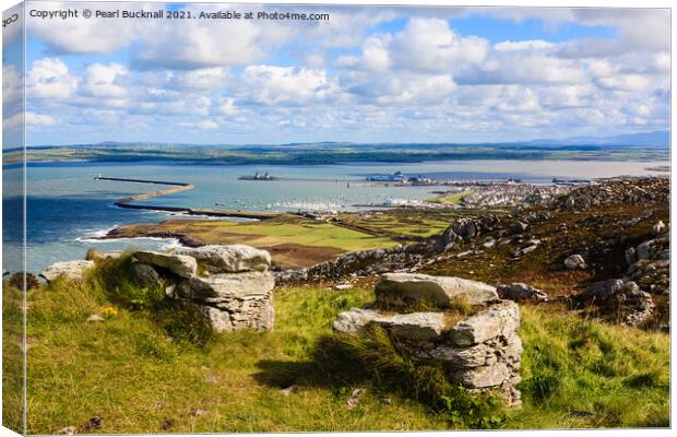 View from Holyhead Mountain Anglesey Canvas Print by Pearl Bucknall