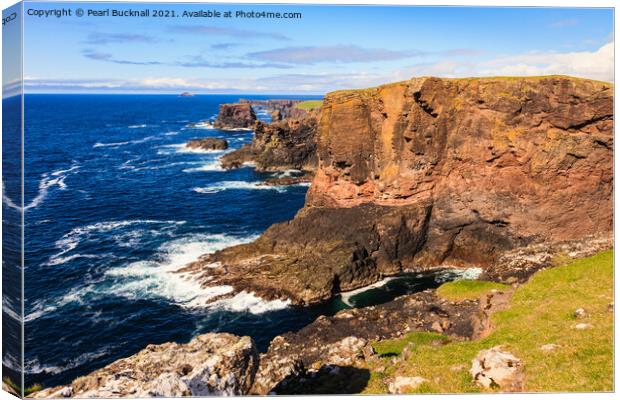 Eshaness Cliffs Shetland Islands Scotland Canvas Print by Pearl Bucknall