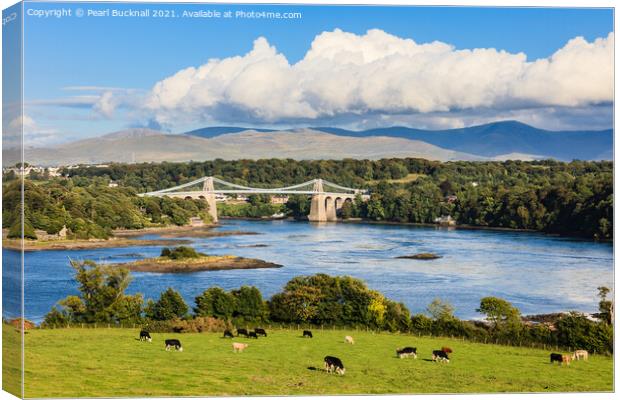 Scenic Menai Strait Anglesey North Wales Canvas Print by Pearl Bucknall