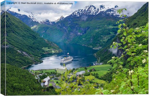 Geiranger Fjord Cruise Destination Norway Canvas Print by Pearl Bucknall