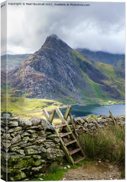 Welsh Mountain Path to Ogwen Snowdonia Wales Canvas Print by Pearl Bucknall