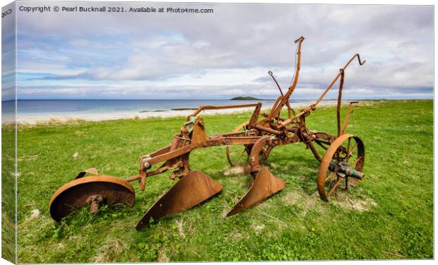 Rusty Old Handplough Outer Hebrides Canvas Print by Pearl Bucknall