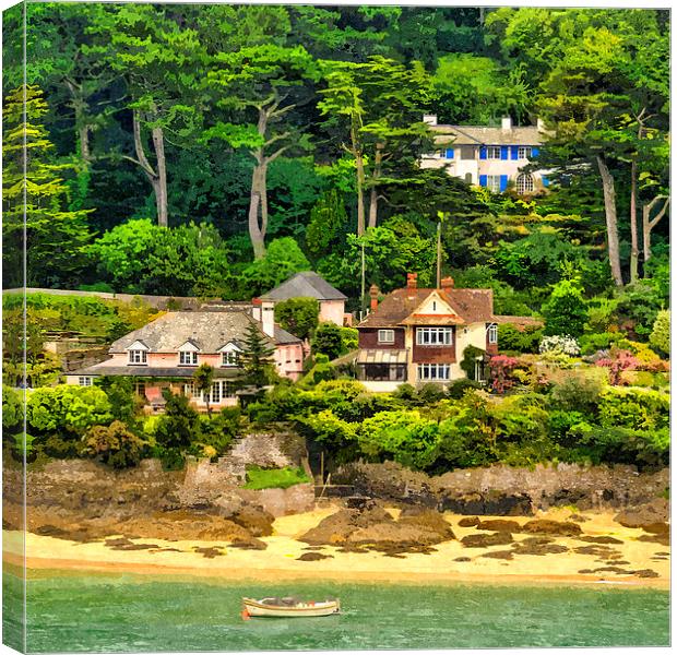 Beach Houses and Boat Canvas Print by Bernd Tschakert