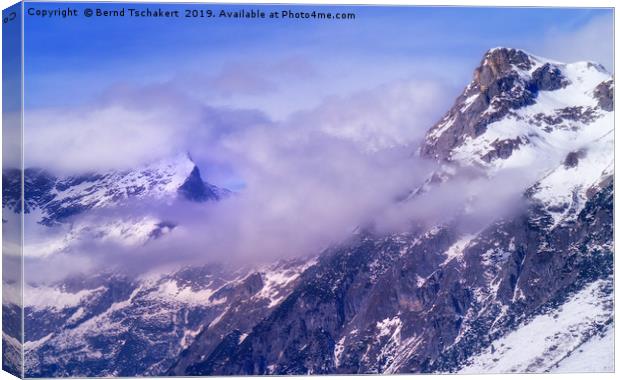 Cloudy Tennen mountains in Winter, Austria Canvas Print by Bernd Tschakert